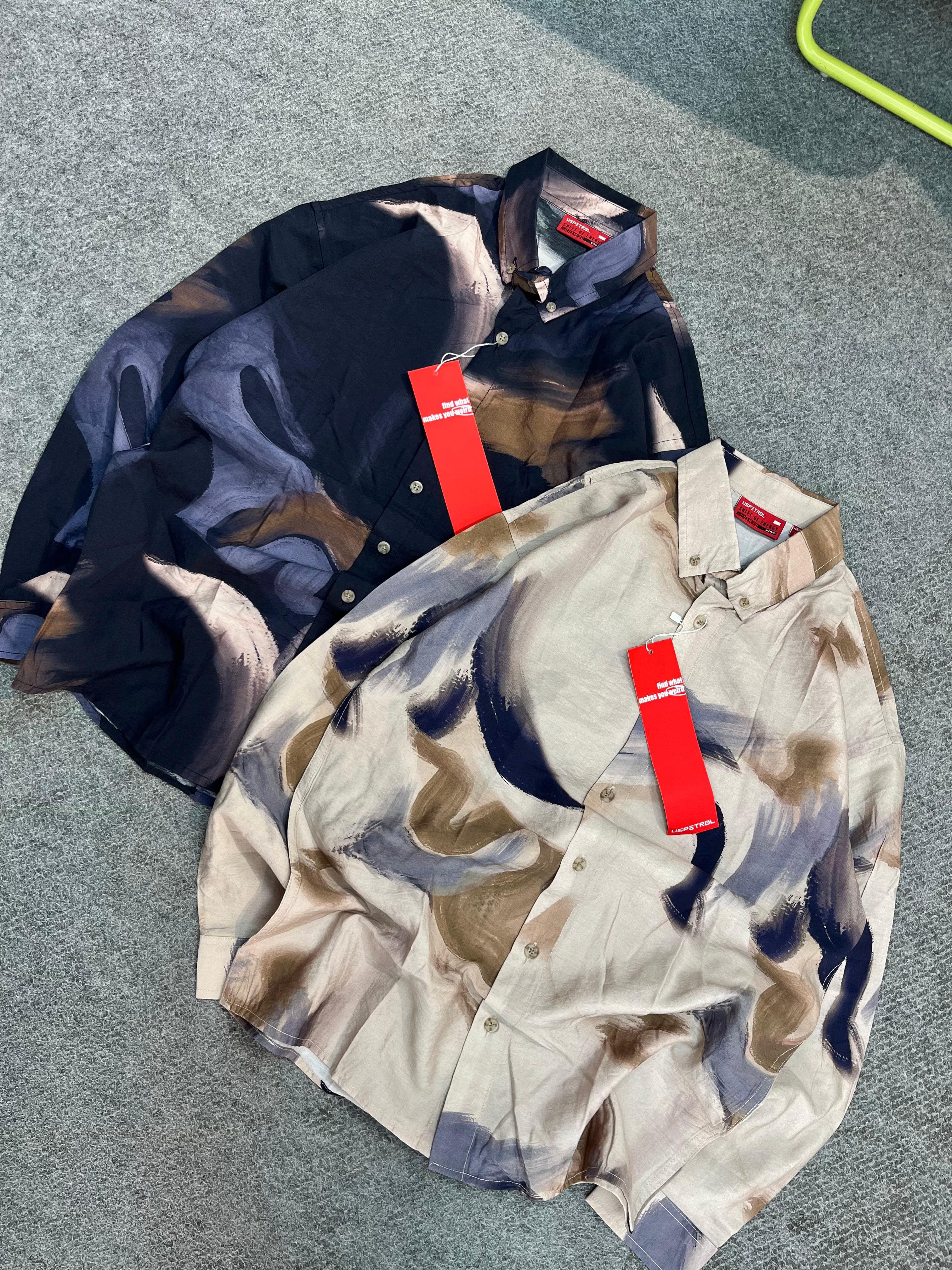 Abstract Painterly Button-Up Shirt